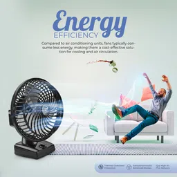 harman industries 9 inch all purpose table fan with high speed motor (black) 225 3 Blade Table Fan image 4