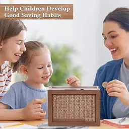 countrylink Wooden Money Safe for Coins and Cash Coin Bank image 2