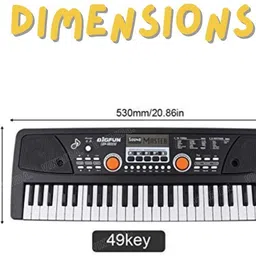 vikrida 49 Key Electronic Piano Keyboard with Mic Musical Toy for Kids image 2