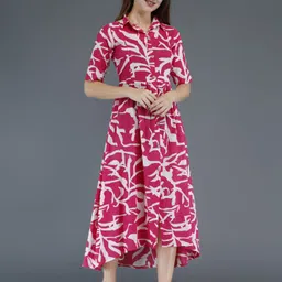 motherhood by snehal Women Layered Pink Ankle Length Dress image 4