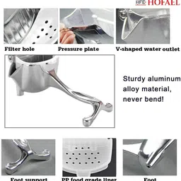 hofael Aluminium Hand Squeezer Heavy Duty Manual Fruit Press Squeezer Fruit Juice Extractor Hand Juicer image 5
