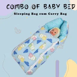voidrop New Printed Cotton Baby Carry Bed for New Born Babies & Infants 0-12 Months Sleeping Bag image 3