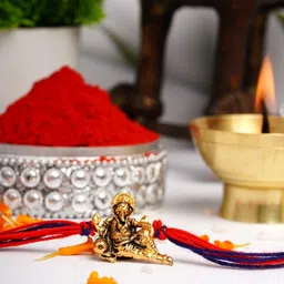 parag rakhi Designer Combo Of 3 Rakhi For Brother and Bhabhi Set/Premium Ganesh ji rakhi with designe Yarn Rakhi Set image 4