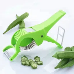 dheeraj Multi-Blade Vegetable Cutter Scissor Style with Peeler (Okra/Bhindi Slicer) Kitchen Tool Set-picture-23