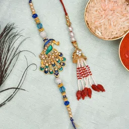 pride store Bhaiya Bhabhi Bhaiya Bhabhi Printed Mug With Rakhi Set And Wooden Showpiece Rakhi Mauli Thread Rakhi, Greeting Card, Showpiece, Mug, Chawal Roli Pack Set image 4