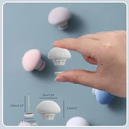 hexoniq Quilt Fixing Clips, Duvet Cover Clips,Mushroom Round Fixing Clips with Buttons Cotton, Plastic Cloth Clips image 4