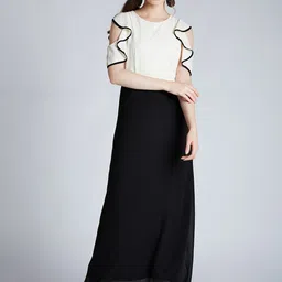 Women Maxi White Full Length Dress-image-0