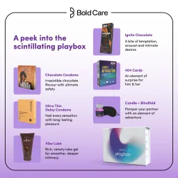Bold Care Playbox Couples Kit for Date Nights | Condoms, Lubes & Accessories for Deeper Connections | Mood-enhancing Dark Chocolate | Card Game for Couples | Gifting Set for him & her image 3