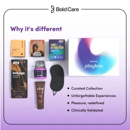Bold Care Playbox Couples Kit for Date Nights | Condoms, Lubes & Accessories for Deeper Connections | Mood-enhancing Dark Chocolate | Card Game for Couples | Gifting Set for him & her image 4