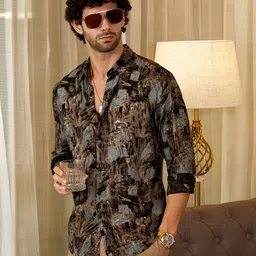 campus sutra Men Regular Fit Printed Spread Collar Casual Shirt-picture-27