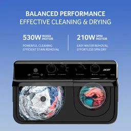 acer 12 kg Semi Automatic Top Load Grey image 3