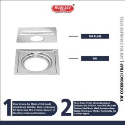 sanjay chilly Floor Stainless Steel Push Down Strainer image 3