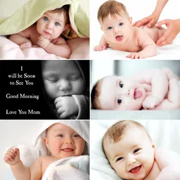craft qila Set of 6 Cute Baby Combo Posters | Smiling Baby Poster | Poster for Pregnant Women | HD Baby Wall Poster for Room decor (12x18-Inch, Thick Paper) Fine Art Print-picture-18