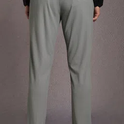 louis philippe ath.work Men Comfort Fit Grey Polyester Trousers image 3