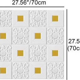 carpet kingdom Vinyl Decorative White, Gold Wallpaper image 2