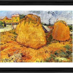 absecom Haystacks in Provence 1888 Painting With Wood Photo Frame 14 inch frame-picture-27