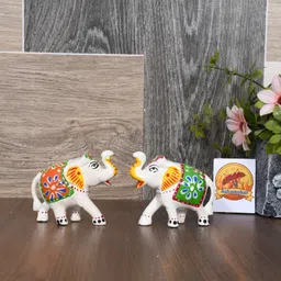 wallstore Handmade Elephant Figurine Set of 2 for Living Room Décor and Gift Decorative Showpiece - 7 cm-picture-38