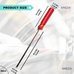 tom Hardened and Tempered Chrome Vanadium 2-in-1 (300mm x 6mm) 12" Long Standard Screwdriver image 3