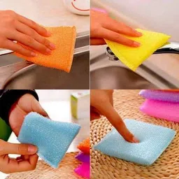 drosselz Scratch Proof Scrubber Pads / Scrubbing Pads/ Utensil Scrubber / Utensil Scrubber / Kitchen Scrubber Scrub Spong/ Non-Scratch Scrubber Dishwasher Steel Scrub Sponge Dish Wash Sponge Multi-Use Heavy Duty Scrub for Dishwashing Long Lasting Kitchen Sponge for Hard Surface Tools. (Pack of 12) Scrub Pad image 2