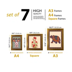 Art Street Indian Art Print Elephant with Flower Wall Hanging For Home Decor image 3