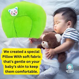 white bubble Rai Dana Baby Pillow, Newborn Head Shaper Anti Flat Takiya Mustard Seeds Solid Baby Pillow Pack of 1 image 3