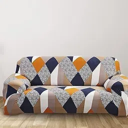 smartfab Polyester 3+1+1 Seater Sofa Geometric Cover image 2