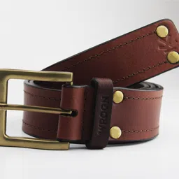 wrogn Men Casual Tan Genuine Leather Belt image 3