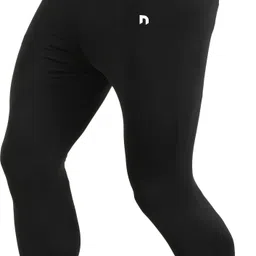 never lose Solid Men Black Tights image 4