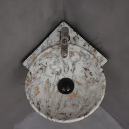 nekstone Ceramic Corner wash basin (13x13x5 inch) Corner 1408 Corner Basin image 3