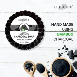 elibliss Activated Charcoal Soap Deep Cleansing Bar for Clear, Fresh & Detoxified Skin image 2