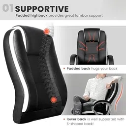 maestro High Back Ergonomic Revolving Chair, Leatherette Office Executive Leatherette Office Executive Chair image 2