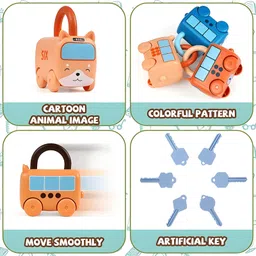 jollyora Montessori Lock Key Car Toy for Kids Number Matching Sorting Learning Toy image 4