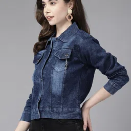 metronaut Full Sleeve Solid Women Denim Jacket image 2