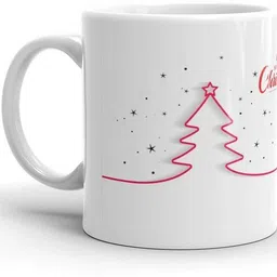 festivecraft Christmas Gift Coffee with Santa Hat, Gift Box, and Red Ball Ornaments Ceramic Coffee Mug image 3