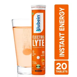 Blubein Electrolyte ++ Effervescent tablets | Instant Hydration | Energy Booster| Orange Flavour-picture-30