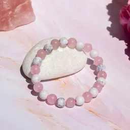 tanishee- the real jewels Stone, Rose Quartz, Howlite Crystal Bracelet image 2