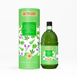 Activate Aloe vera Juice with Kesar & Green tea|Anti aging | Skin Glowing|Weight loss without Sugar added Natural Herbal Drink - 1000ml-image-88