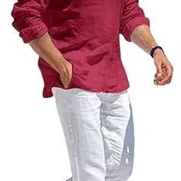 edin Pack of 2 Men Solid Pure Cotton Straight Kurta image 2