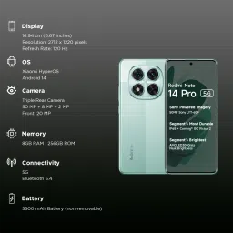 Redmi Note 14 Pro 5G (8GB RAM, 256GB, Ivy Green) image 3