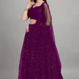 house of common Self Design Semi Stitched Lehenga Choli image 5