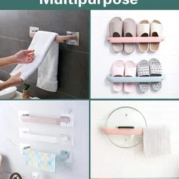 shivaaro Bathroom Hand Towel Holder Single Towel Rack Bath Towel Shelf Bathroom Towel MULTICOLOUR Towel Holder image 4