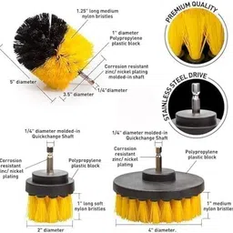 nkk traders 4Pcs Drill Brush Attachment Set, Power Scrubber Brush Cleaning Kit Nylon Wet and Dry Brush image 3