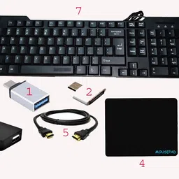 RSG 7 IN 1 COMBO- KEYBOARD ,MOUSE,MOUSEPAD,USB HUB , HDMI CABLE & TYPE C ,V8 OTG Combo Set-picture-20