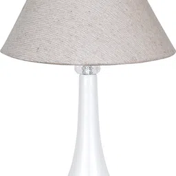 glowhere Farmhouse Matte Table Lamp, Jute Cone Shade, E27 Bedside & Living Room Table Lamp image 2