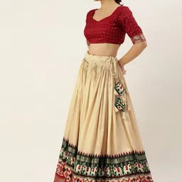 radhvi biz Floral Print Semi Stitched Lehenga Choli image 4