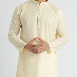 niraj creations Men Solid Cotton Blend Straight Kurta image 1