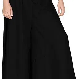 xeneric Women Flared Black Cotton Blend Trousers-picture-13