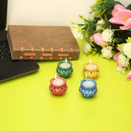 craftam Clay Wax Matki Diya Set – Decorative Deepak for Diwali, Pooja & Festive Décor Candle image 5