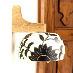radhika dahlan Beauty Terracotta & Wood Uplight Wall Sconces (White & Black) image 1