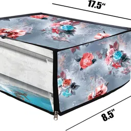 JMT Printer Cover For HP Deskjet 3755 All in One Printer (Grey Floral Print) Printer Cover image 2
